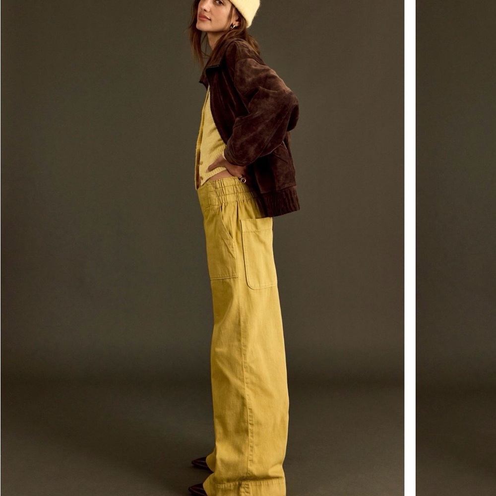 Free People Mustard Wide Leg Pants